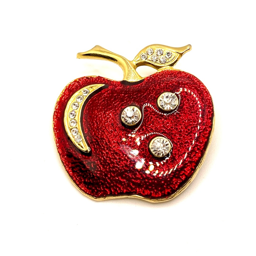 Vintage Apple Brooch Pin Pendant Teacher Gift Estate Jewelry 🍎 D038